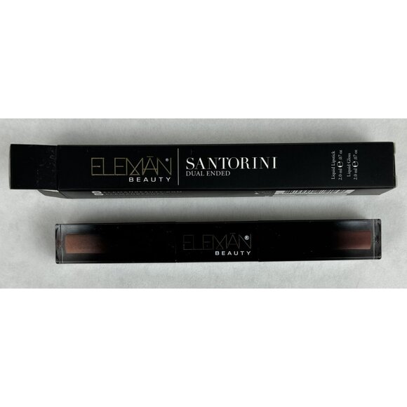 Eleman Beauty Santorini Dual Ended Liquid Lipstick Lip Gloss Dusty Rose Pink NEW - Picture 3 of 7